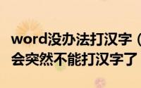 word没办法打汉字（WORD文档里面为什么会突然不能打汉字了）