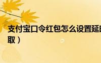 支付宝口令红包怎么设置延时到账（支付宝口令红包怎么领取）
