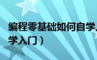 编程零基础如何自学入门（编程零基础如何自学入门）