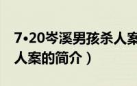 7·20岑溪男孩杀人案（关于7·20岑溪男孩杀人案的简介）
