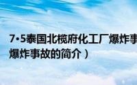 7·5泰国北榄府化工厂爆炸事故（关于7·5泰国北榄府化工厂爆炸事故的简介）