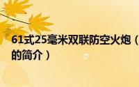 61式25毫米双联防空火炮（关于61式25毫米双联防空火炮的简介）