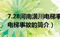 7.28河南潢川电梯事故（关于7.28河南潢川电梯事故的简介）