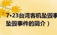 7·23台湾客机坠毁事件（关于7·23台湾客机坠毁事件的简介）