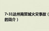 7·31达州商贸城火灾事故（关于7·31达州商贸城火灾事故的简介）