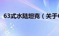 63式水陆坦克（关于63式水陆坦克的简介）