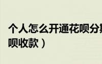 个人怎么开通花呗分期付款（个人怎么开通花呗收款）