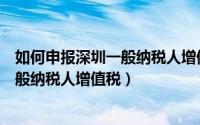 如何申报深圳一般纳税人增值税专用发票（如何申报深圳一般纳税人增值税）