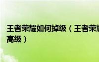 王者荣耀如何掉级（王者荣耀怎么掉分不会被封号 从初级到高级）