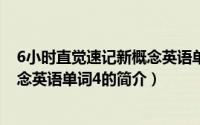 6小时直觉速记新概念英语单词4（关于6小时直觉速记新概念英语单词4的简介）
