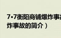 7·7衡阳商铺爆炸事故（关于7·7衡阳商铺爆炸事故的简介）