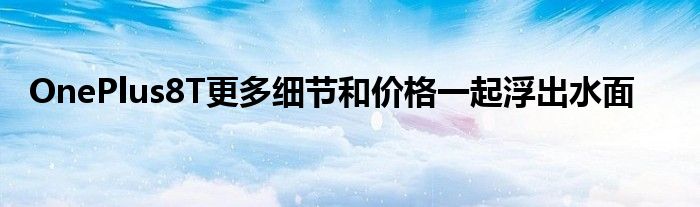 OnePlus8T更多细节和价格一起浮出水面