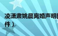 凌潇肃姚晨离婚声明图片（凌潇肃姚晨离婚事件）
