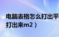 电脑表格怎么打出平方米m2（表格平方怎么打出来m2）