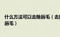 什么方法可以去除唇毛（去除唇毛的正确方法怎样自然去除唇毛）