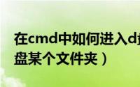 在cmd中如何进入d盘打开文件（cmd进入d盘某个文件夹）