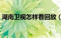 湖南卫视怎样看回放（湖南卫视如何看回放）