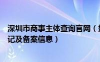 深圳市商事主体查询官网（如何查询深圳企业的商事主体登记及备案信息）
