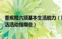 重疾险六项基本生活能力（重疾险中规定的六项基本日常生活活动指哪些）