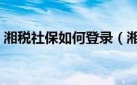 湘税社保如何登录（湘税社保怎么登录不了）