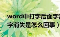 word中打字后面字消失（word打字后面的字消失是怎么回事）