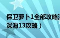 保卫萝卜1全部攻略深海3（保卫萝卜攻略[2]深海13攻略）