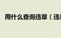 用什么查询违章（违章查询的方式有哪些）