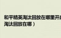 和平精英淘汰回放在哪里开启（和平精英淘汰回放怎么开启 淘汰回放在哪）