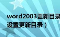 word2003更新目录在哪（Word2003如何设置更新目录）