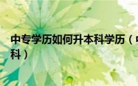 中专学历如何升本科学历（中专学历可以升本科吗怎么升本科）