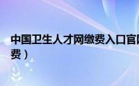 中国卫生人才网缴费入口官网（中国卫生人才网怎么网上缴费）