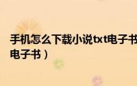手机怎么下载小说txt电子书mp4（手机怎么下载txt格式的电子书）