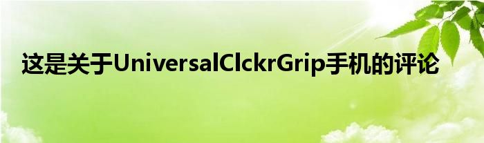 这是关于UniversalClckrGrip手机的评论