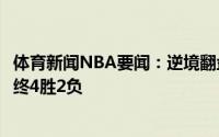 体育新闻NBA要闻：逆境翻盘泰伦-卢在0-2落后时系列赛最终4胜2负