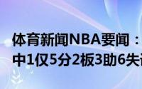体育新闻NBA要闻：复出低迷康利伤愈复出8中1仅5分2板3助6失误