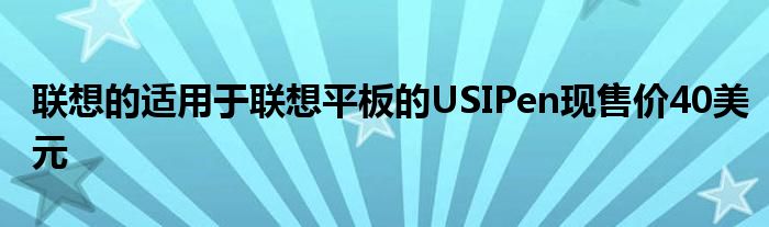 联想的适用于联想平板的USIPen现售价40美元