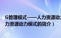 G管理模式——人力资源动力模式（关于G管理模式——人力资源动力模式的简介）