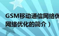 GSM移动通信网络优化（关于GSM移动通信网络优化的简介）