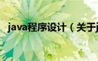 java程序设计（关于java程序设计的简介）