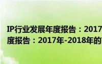 IP行业发展年度报告：2017年-2018年（关于IP行业发展年度报告：2017年-2018年的简介）