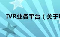 IVR业务平台（关于IVR业务平台的简介）