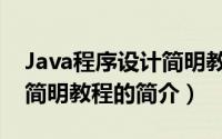 Java程序设计简明教程（关于Java程序设计简明教程的简介）
