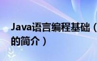 Java语言编程基础（关于Java语言编程基础的简介）