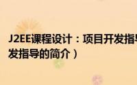 J2EE课程设计：项目开发指导（关于J2EE课程设计：项目开发指导的简介）