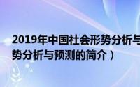 2019年中国社会形势分析与预测（关于2019年中国社会形势分析与预测的简介）