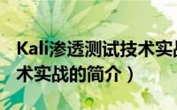 Kali渗透测试技术实战（关于Kali渗透测试技术实战的简介）