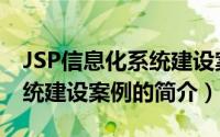 JSP信息化系统建设案例（关于JSP信息化系统建设案例的简介）
