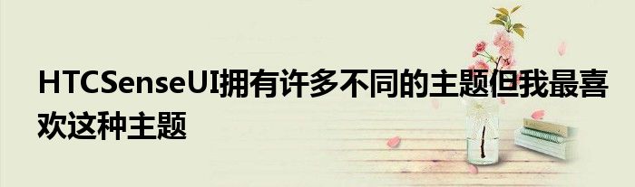 HTCSenseUI拥有许多不同的主题但我最喜欢这种主题