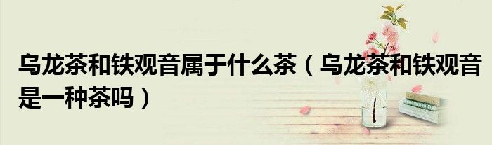 乌龙茶和铁观音属于什么茶（乌龙茶和铁观音是一种茶吗）