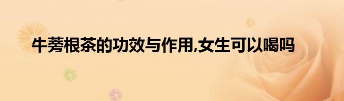 牛蒡根茶的功效与作用,女生可以喝吗